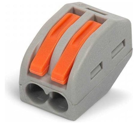 Строительно-монтажная клемма Промрукав сечение 0,08 - 4 мм² 2-проводная серая 50шт. PR08.12587