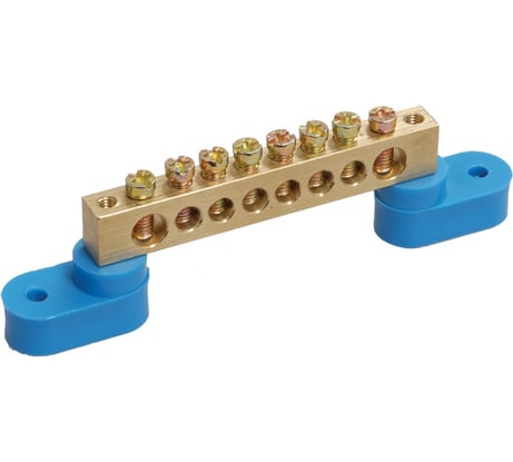 Нулевая шина на двух угловых изоляторах IEK ШНИ-6x9-8-У2-С, ИЭК YNN10-69-8C2-K07