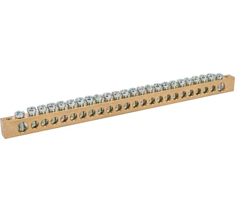 Шина IEK N-нулевая 8x12мм, 24/2, 24 группы, крепеж по краям, ИЭК YNN21-24-100