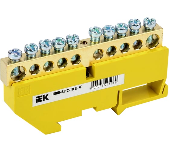 Шина на DIN-изоляторе IEK ШНИ-8x12-10-Д-Ж, ИЭК YNN10-812-10D-K05 1