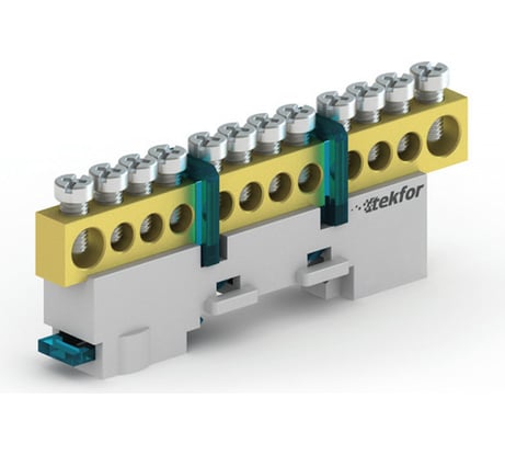 Неизолированная нулевая шина Tekfor KSN-7-6x9-10 BLUE 06-08-003