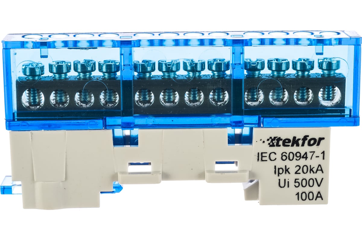 Изолированная нулевая шина Tekfor KSN-6-6x9-12 BLUE 06-07-002 .