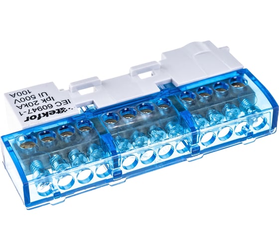 Изолированная нулевая шина Tekfor KSN-6-6x9-12 BLUE 06-07-002
