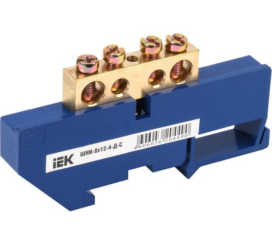 Нулевая шина на DIN-изоляторе IEK ШНИ-8x12-4-Д-С, YNN10-812-4D-K07