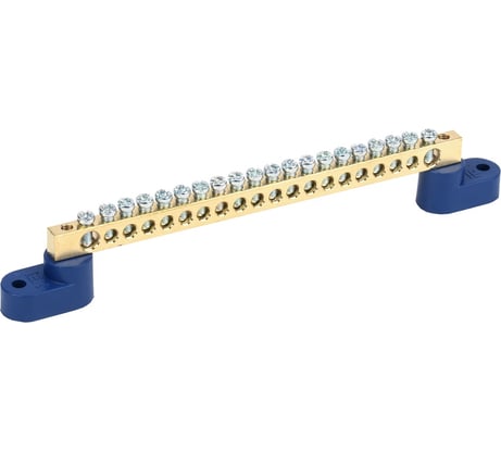 Нулевая шина на двух угловых изоляторах IEK ШНИ-6х9-20-У2-С, ИЭК YNN10-69-20C2-K07