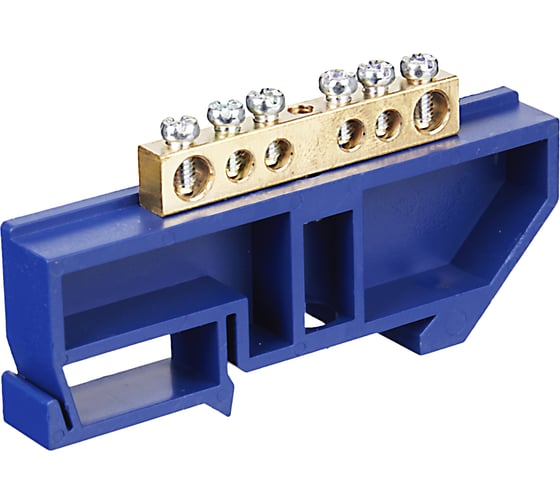 Нулевая шина на DIN-изоляторе IEK 6x9, 6групп в сборе YNN10-69-6D-K07