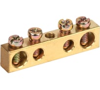 Нулевая шина IEK 6x9мм, 4/1, 4 группы,крепеж по центру, ИЭК YNN10-04-100
