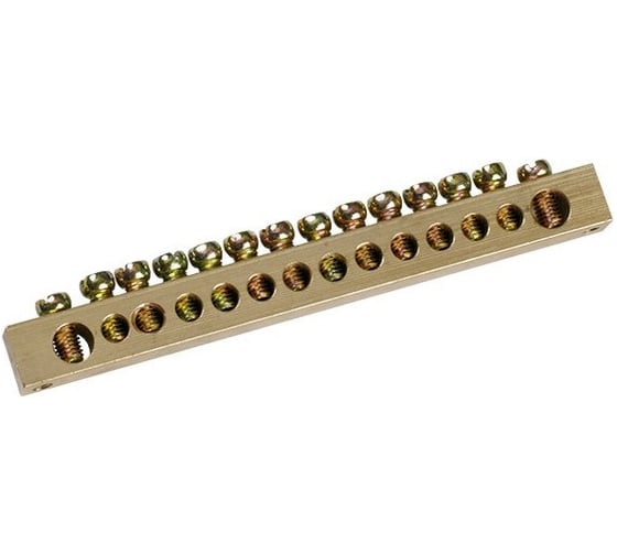 Нулевая шина IEK 6x9мм, 6/1, 6 групп, крепеж по центру, ИЭК YNN10-06-100 1