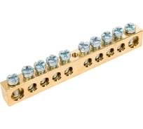 Нулевая шина IEK 6x9мм, 8x12мм, 10/1, 10 групп, крепеж по центру, ИЭК YNN20-10-100