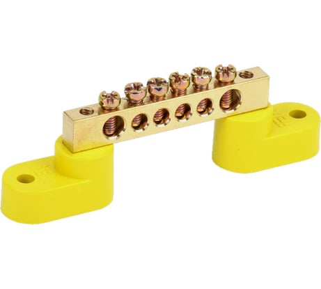 Шина IEK ШНИ-6x9-6-У2-Ж на двух угловых изоляторах, ИЭК YNN10-69-6C2-K05