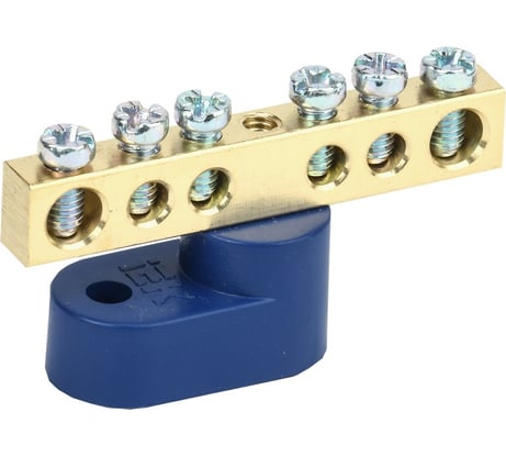 Нулевая шина на одном угловом изоляторе IEK, ШНИ-6x9-6-У1-С, ИЭК YNN10-69-6C1-K07