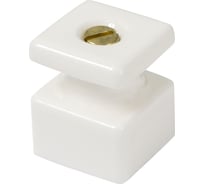 Изолятор МЕЗОНИНЪ Квадрат с саморезами, цвет - белый GE80027-01