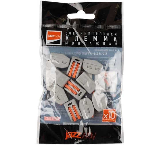 Клемма монтажная рычажного соединения Jazzway PTC-2P 222-412 BL/10 450В 32А 0.08-2.5(4.0)кв.мм (упаковка 10шт) 5050709