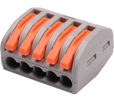 Клемма монтажная рычажного соединения Jazzway PTC-5P 222-415 BL/5 450В 32А 0.08-2.5(4.0)кв.мм (упаковка 5шт) 5050761