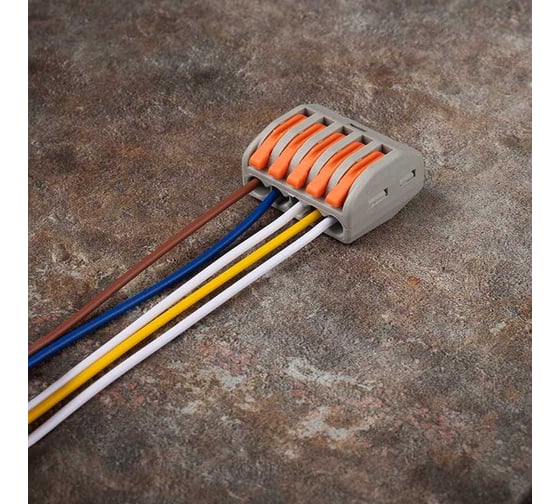 Клемма монтажная рычажного соединения Jazzway PTC-5P 222-415 BL/5 450В 32А 0.08-2.5(4.0)кв.мм (упаковка 5шт) 5050761