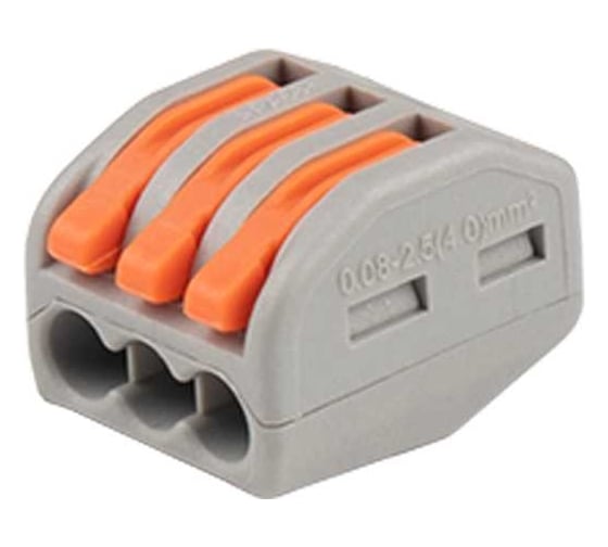 Клемма монтажная рычажного соединения Jazzway PTC-3P 222-413 450В 32А 0.08-2.5(4.0)кв.мм (упаковка 50шт) 5050822 1