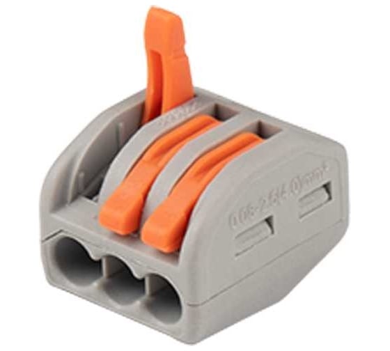 Клемма монтажная рычажного соединения Jazzway PTC-3P 222-413 BL/10 450В 32А 0.08-2.5(4.0)кв.мм (упаковка 10шт) 5050730