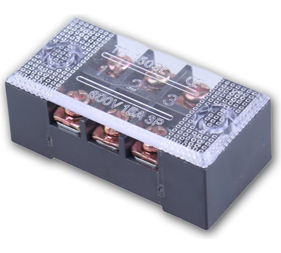Клеммная колодка винтовая Pro Legend с крышкой, 6 контактов, М3, 15 А, 600 В, 14 AWG, 2 мм2, 5 шт. PL3831_5