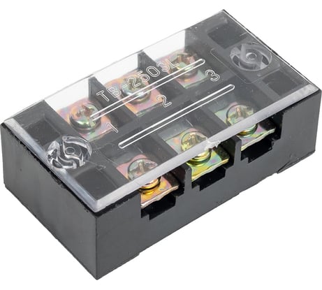 Клеммная колодка винтовая Pro Legend с крышкой, 6 контактов, М4, 25 А, 600 В, 10 AWG, 6 мм2, 5 шт. PL3835_5