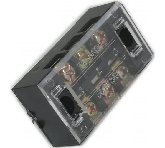 Клеммная колодка винтовая Pro Legend с крышкой, 6 контактов, М4, 35 А, 600 В, 8 AWG, 10 мм2, 5 шт. PL3840_5 1