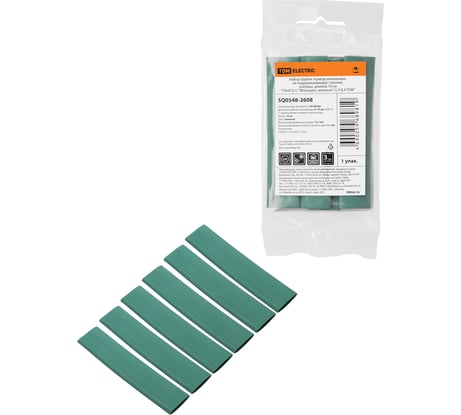 Набор термоусаживаемых клеевых трубок TDM ELECTRIC ТТкНГ(3:1) "Моноцвет, зеленый 12,7/4,3 " SQ0548-2608