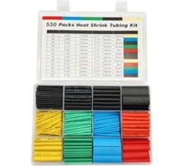 Набор термоусадочных трубок Vitatools 530 шт, в пластиковом кейсе, 1,5-10 мм TU-530