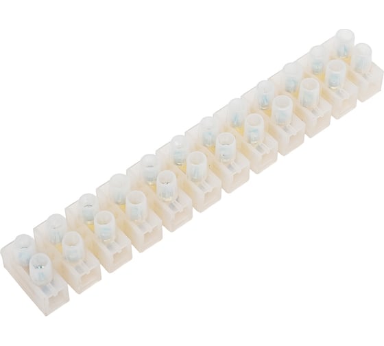 Винтовой зажим General Lighting Systems GZV-15-12-W, 15А, 12 пар, полиэтилен, белый, 1/10/400 475404