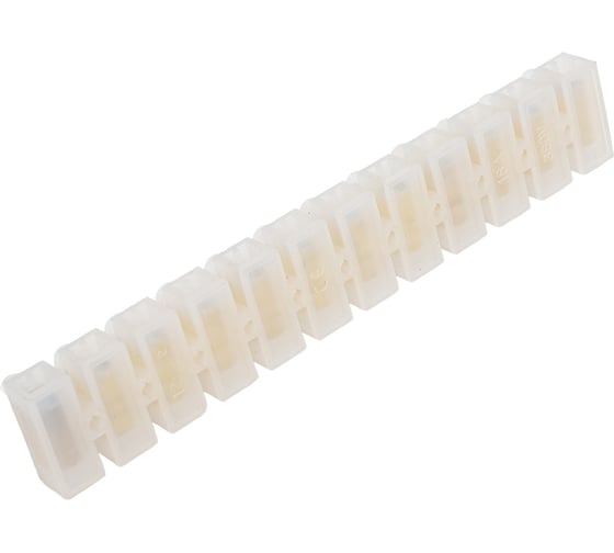 Винтовой зажим General Lighting Systems GZV-15-12-W, 15А, 12 пар, полиэтилен, белый, 1/10/400 475404