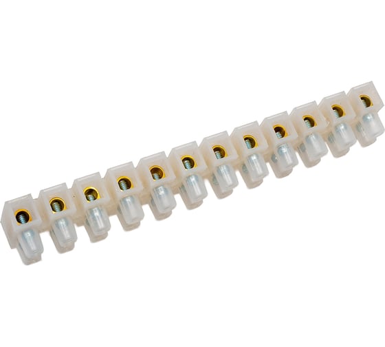 Винтовой зажим General Lighting Systems GZV-15-12-W, 15А, 12 пар, полиэтилен, белый, 1/10/400 475404
