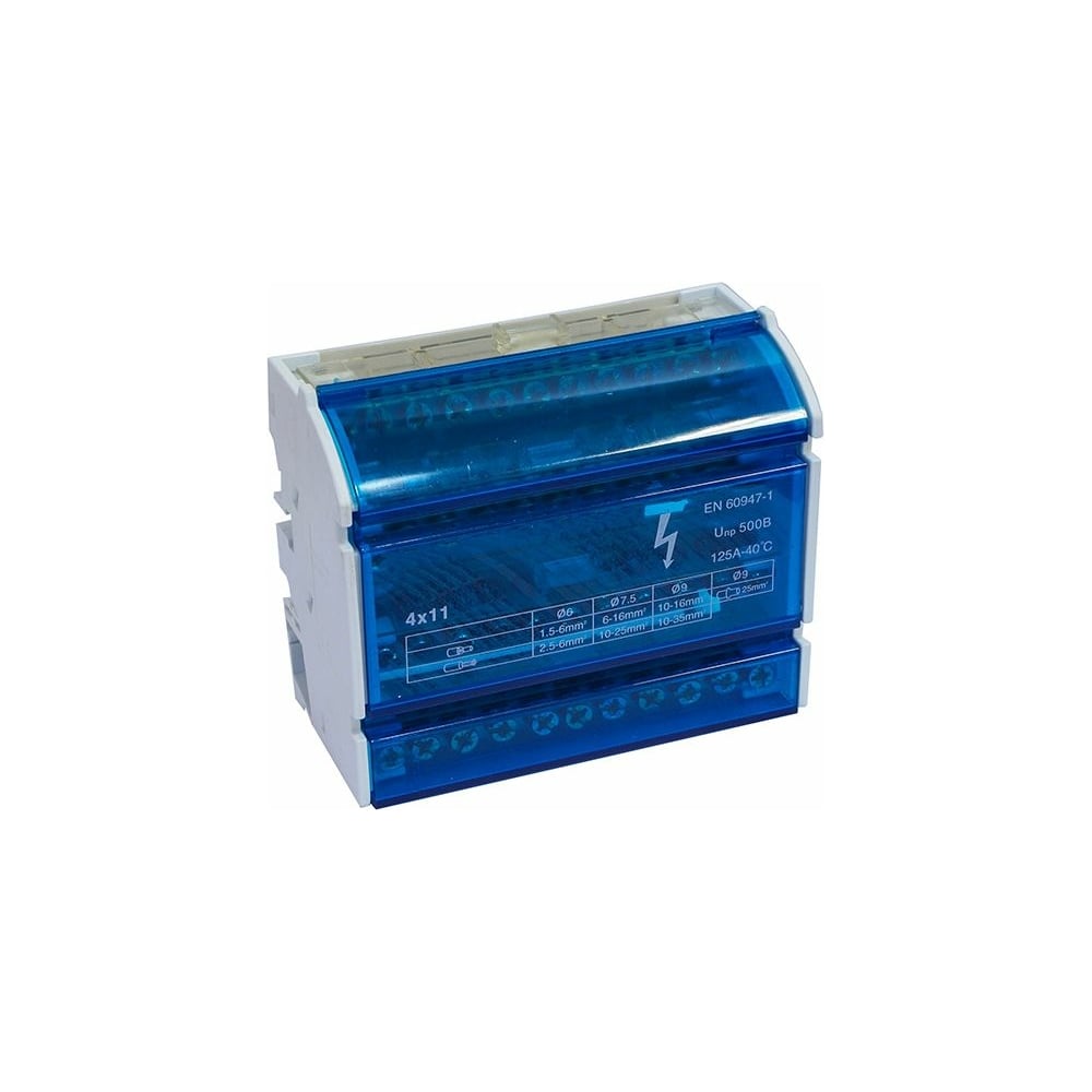 Нулевая шина DORI на Din-рейку в корпусе 4 шины по 11 отв. 45038 ...