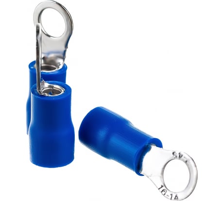 Кольцевой изолированный наконечник REXANT d 4.3 мм 1.5-2.5 мм2 синий 100 шт 08-0032