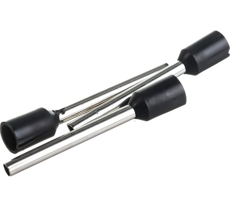 Штыревой втулочный изолированный наконечник REXANT F-18 мм 1.5 мм2 черный 100 шт 08-1816