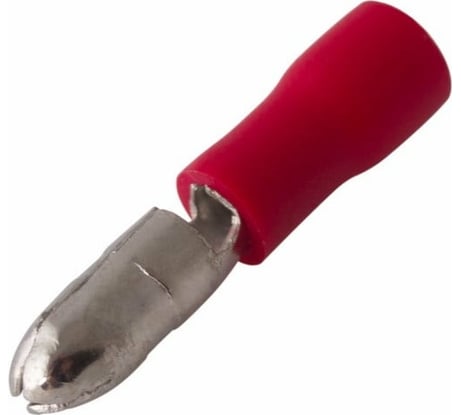 Штекерный изолированный разъем REXANT штекер 4 мм 0.5-1.5 мм2 красный 100 шт 08-0511