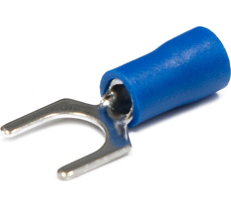 Вилочный изолированный наконечник REXANT 5.3 мм 1.5-2.5 мм2 синий 100 шт 08-0133