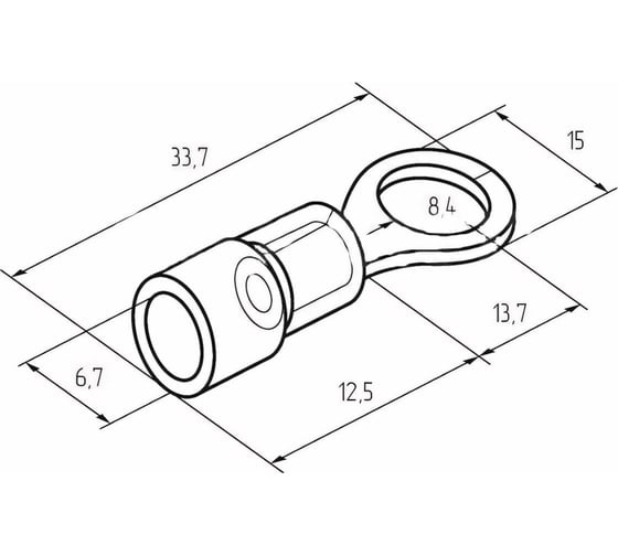 Кольцевой изолированный наконечник REXANT d 8.4 мм 4-6 мм2 желтый 100 шт 08-0054