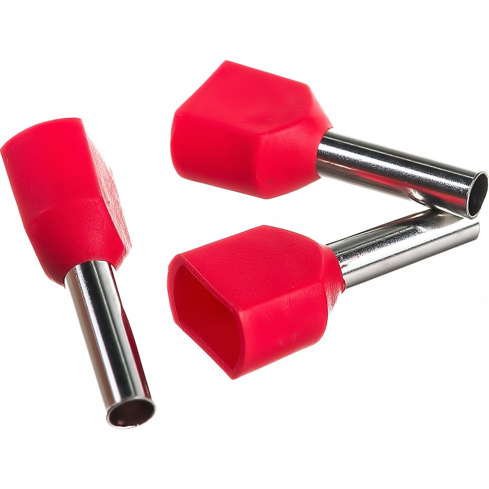 Штыревой втулочный изолированный наконечник REXANT F-8мм 2х1кв.мм 1.0-8 ...