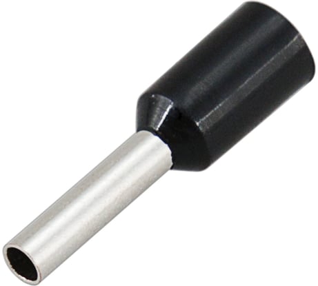 Штыревой втулочный изолированный наконечник REXANT F-8 мм 1.5 мм2 черный 100 шт 08-0814
