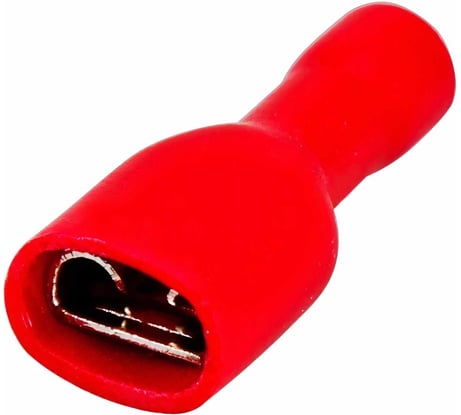 Плоская клемма REXANT полностью изолированная гнездо 6.6 мм 0.5-1.5 мм2 100 шт 08-0612