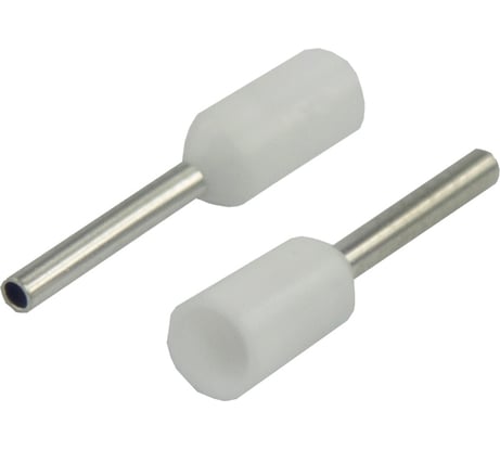 Штыревой втулочный изолированный наконечник REXANT F-8 мм 0.5 мм2 белый 100 шт 08-0811