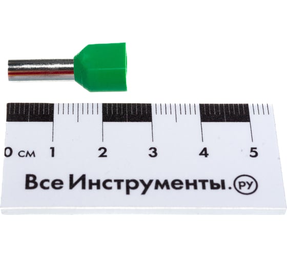 Штыревой втулочный изолированный наконечник REXANT F-14мм 2х6мм2 6.0-14/НГи2 зеленый 100 шт 08-2811