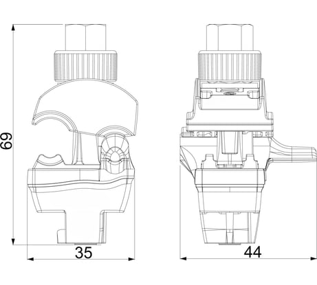 Зажим прокалывающий ЭНЕРВИК /ENSTO SLIW50R (SLIW50) Al/Cu 10-50 мм² / Al/Cu1.5-10 мм², герметичный (упаковка 1 шт.) SLIW50R-1
