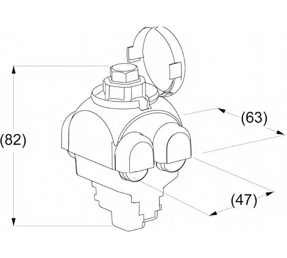 Зажим прокалывающий ЭНЕРВИК /ENSTO SLIP12.127R (SLIP12.127) Al/Cu 10-70 мм² с Al/Cu 1.5-50 мм², для соединения СИП с неизолированным проводником (упаковка 1 шт.) SLIP12.127R-1