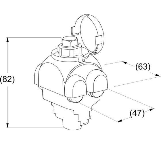 Зажим прокалывающий ЭНЕРВИК /ENSTO SLIP12.1R (SLIP12.1) Al/Cu 10-95 мм² с Al/Cu 1.5-50 мм² (упаковка 1 шт.) SLIP12.1R-1