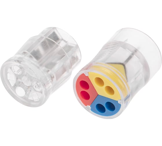 Экспресс-клемма REXANT СМК 2273-2x3R, проходная, разъемная, 3 полюса, 3x2-проводная, 0,5-2,5мм2, 50 шт. 07-5244