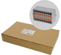 Зажим блочный (групп) STEKKER для распределения тока нагрузки push-in на 18 точек, сечение 2,5 мм2, 450V, 24А, серый LD580 PTFIX 18/25, 30 шт в упак, 49746