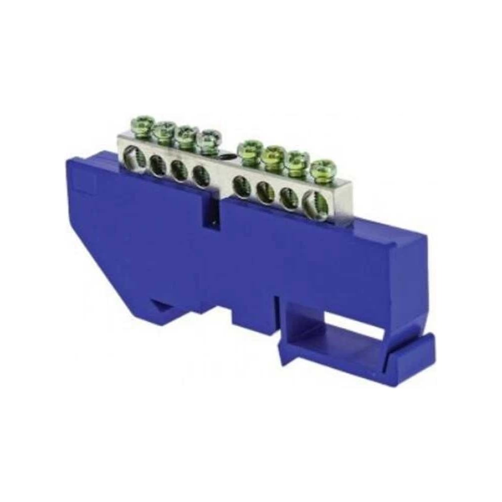 Шина N "ноль" HLT на DIN-изол ШНИ-6x9-10-Д- никелированная синий (10 шт ...