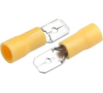 Разъем General Lighting Systems РпИп 5,5-6-0,8 (плоский) "папа" GRIP-5,5-6,35 Желтый, 100 штук 475725