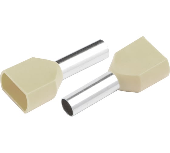 Наконечник-гильза General Lighting Systems НГИ2 GNGI-E2-2x10-14 Слоновая кость, 100 штук 475773