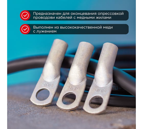 Наконечник REXANT ТМЛ 50–12–11 50 мм - 12 мм ГОСТ 7386-80 5 шт. 07-5324