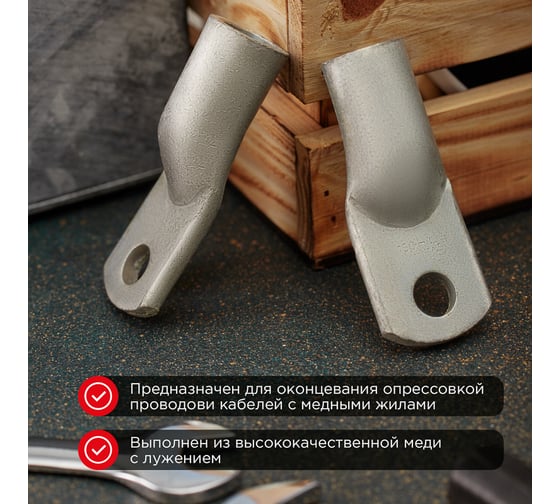 Наконечник REXANT ТМЛ 150–12–19, ГОСТ 7386-80, 2 шт. 07-5335